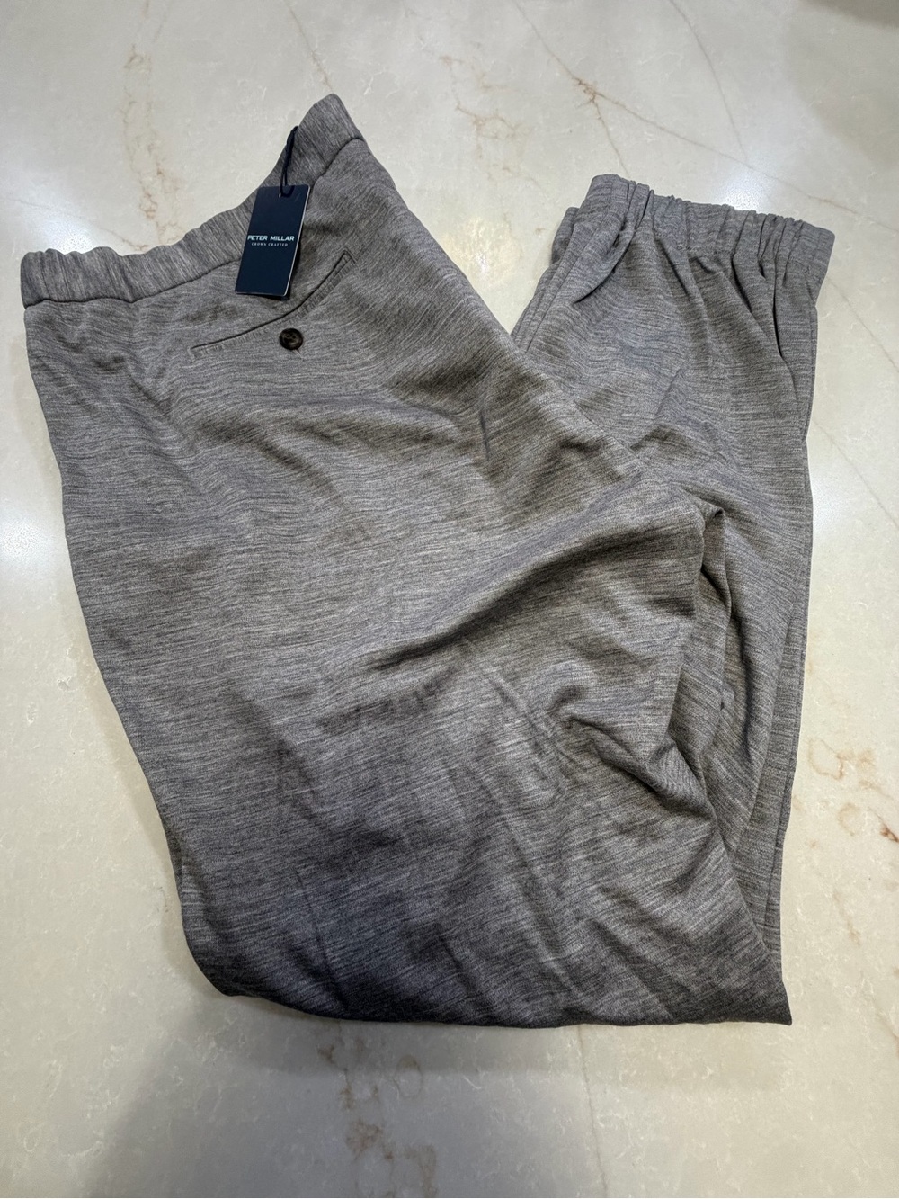 NEW $298 Peter Millar Men’s Excursionist Wool Jogger Pants Gale Gray Size XXL